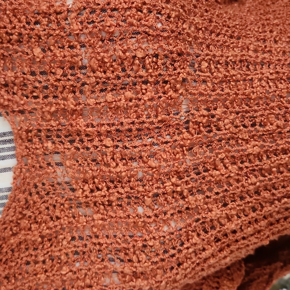 Love Tree Lose Weaved Criss Cross Open Back Sweater Top - Picture 4 of 6